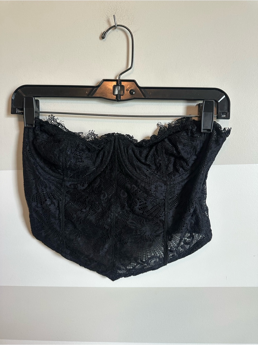 Free People Corset Lace Black Top